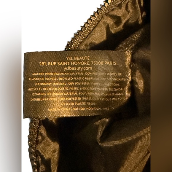 YSL Yves Saint Laurent Black Vegan Leather & Cream Canvas Bag w Blk Mascara 2 ml - Picture 8 of 16